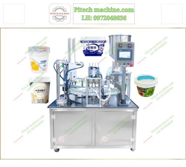 Máy chiết và dán ly 2 vòi tự động