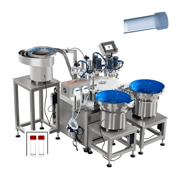 Máy chiết rót và siết nắp ống nghiệm tự động